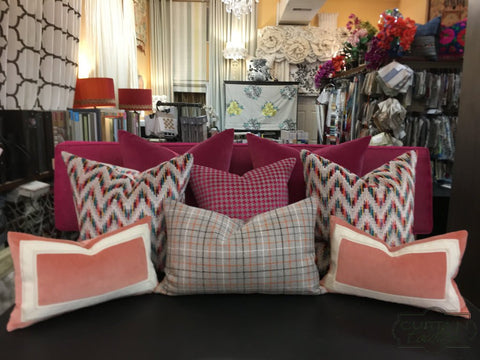 Custom Pillows Galore - Our Workroom Made Couture Pillows. Fabricated by Curtain Couture.