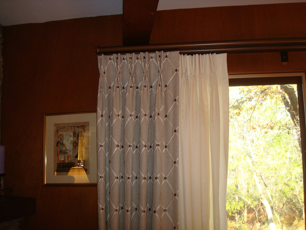 2 Layers of Drapes - 2 Finger Pleated Heading - Curtain Couture
