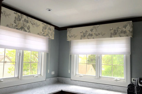 Blinds Shades Shutters Upholstered Cornices + Silhouette Shades by Curtain Couture