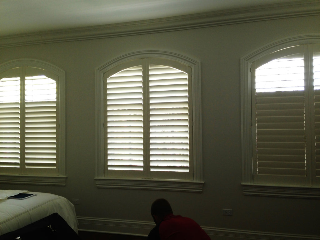 Arch Top Shutters from Norman Shutters - Designed by Curtain Couture
