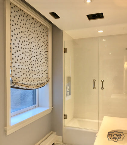 Relaxed Shade for the bathroom by Andrea Majors Interiors & Curtain Couture