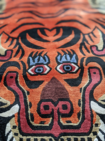 Silk Tibetan Tiger Rug - Orange